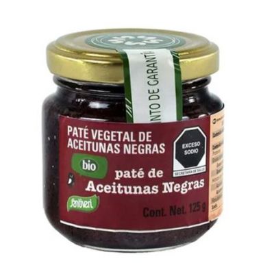 Organic Glass Black Olive Pate 125g Santiveri