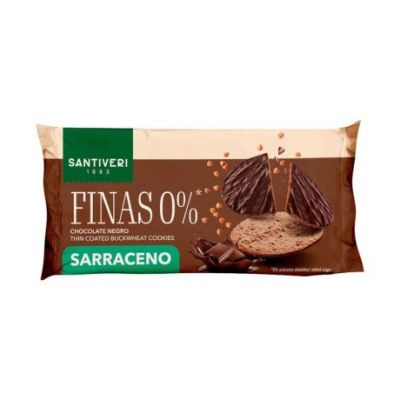 Galletas Finas 0% Bañada Choco Negro Sarraceno 90g Santiveri