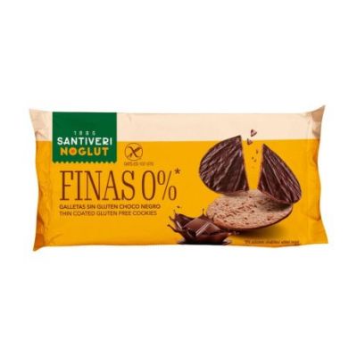 Galletas Finas 0% Bañada Choco Negro SinGluten 88g Santiveri