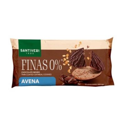 Galletas Finas 0% Bañada Choco Negro Avena 88g Santiveri