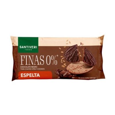Galletas Finas 0% Bañada Choco Negro Espelta 90g Santiveri