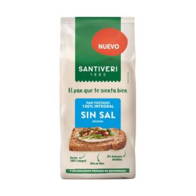 Pan Tostado 100% Integral Sin Sal 200g Santiveri