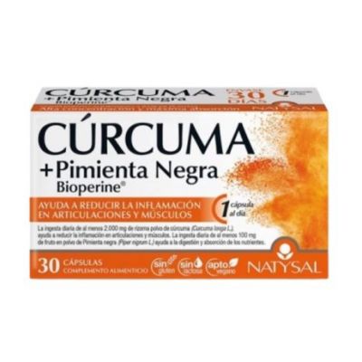 Curcuma Pimienta Negra Bioperine SinGluten Vegan 30caps Natysal