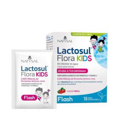 Lactosul Flora Kids Fragola senza glutine 10 bustine Natysal