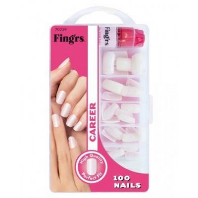 KIT 100 UÃ‘AS CURVA NATURAL 100 u.+1 peg.
