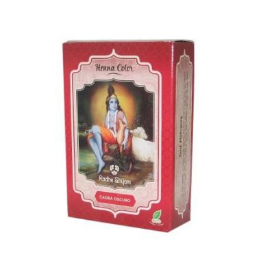 Henna Tinte Natural Caoba Oscuro Polvo Eco Vegan 100g Radhe Shyam