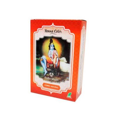 Henna Tinte Natural Cobre Natural en Polvo Eco Vegan 100g Radhe Shyam