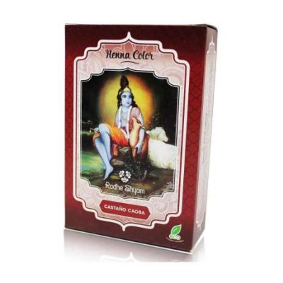 Henna Color Castaño Caoba en Polvo Eco Vegan 100g Radhe Shyam