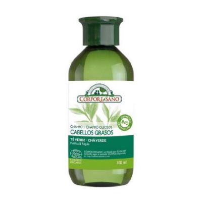 Shampoo Vegano Biologico al Tè Verde per Capelli Grassi 300ml Corpore Sano