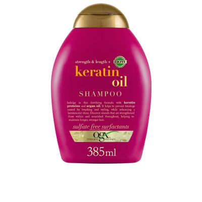 OGX Champú Aceite de Queratina, Pelo Quebradizo, Hidratante y Fortalecedor 385 ml