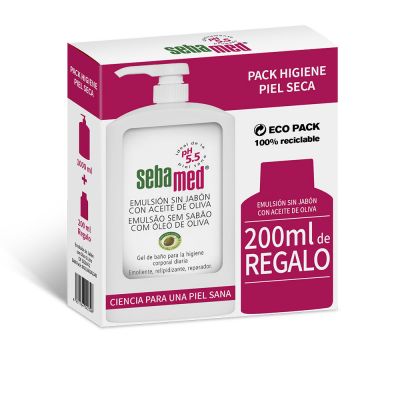 ÉMULSION SANS SAVON GEL DE BAIN À L'HUILE D'OLIVE LOT 2 pcs