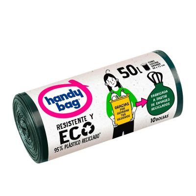 Sac poubelle résistant HANDY BAG RECYCLÉ 50 litres 10 unités