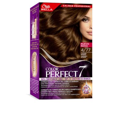 WELLA COLOR PERFECT 7 100% cobertura de canas #4/77-castaño aterciopelado