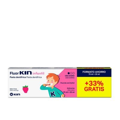 FLUORKIN KINDER Zahnpasta #Erdbeere 75 + 25 ml