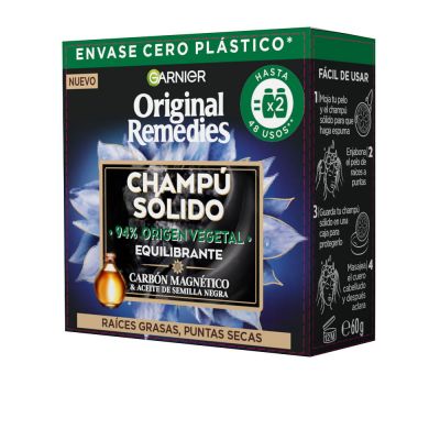 Rimedi originali shampoo solido bilanciamento del carbonio magnetico 60 gr