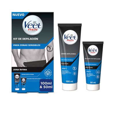 VEET MEN 2-STUFEN-HAARENTFERNUNGS-KIT für empfindliche Bereiche, 150 ml
