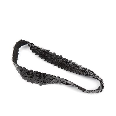 Black ELASTIC RIBBON with sequins 1 u