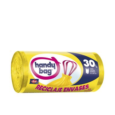 Sac poubelle HANDY BAG RECYCLE JAUNE 30 litres 15 unités