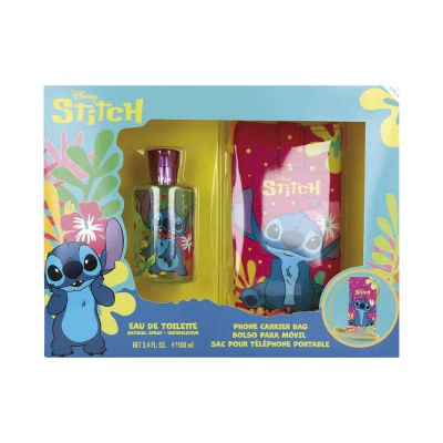 DISNEY STITCH SET COLOGNE + PHONE BAG LOT 2 pcs