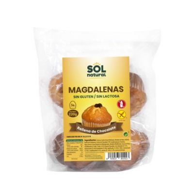 Magdalenas Rellenas de Choco SinGluten 1 bolsa  Solnatural
