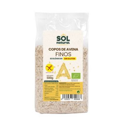 Fine Organic Gluten-Free Whole Oat Flakes 500g Solnatural