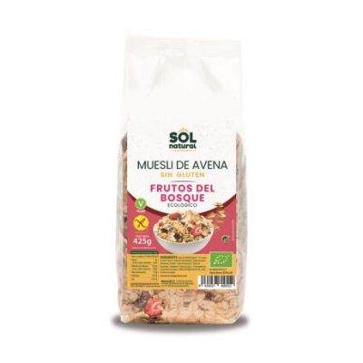 Oatmeal Muesli with Forest Fruits Gluten Free Bio Vegan 425g Solnatural