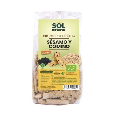 Palitos de Espelta Sesamo y Comino Eco Vegan 150g Solnatural