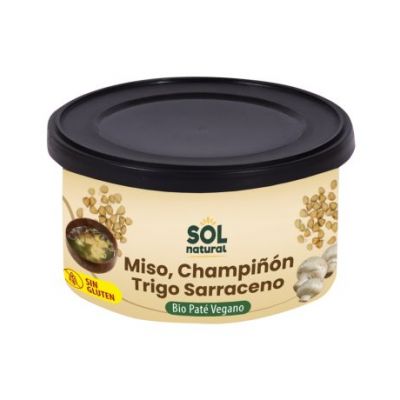 Patè di Miso, Funghi e Grano Saraceno Senza Glutine Bio Vegan 125g Solnatural