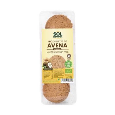 Organic Coconut and Agave Oatmeal Cookies 9x175g Solnatural