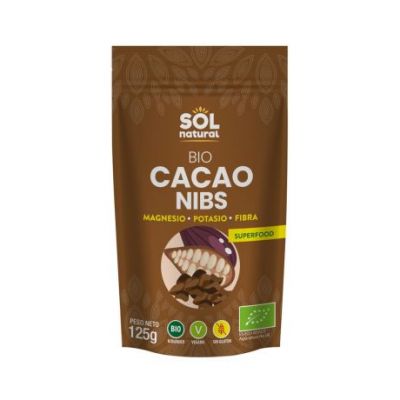 Cacao Nibs SinGluten Bio Vegan 125g Solnatural