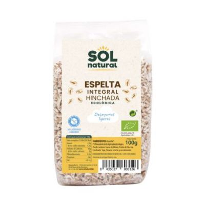 Organic Puffed Whole Spelled 100g Solnatural