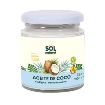 Extra Virgin Coconut Oil Gluten Free Bio Vegan 200ml Solnatural