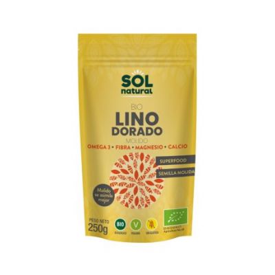 Semillas de Lino Doradas Molidas SinGluten Bio Vegan 250g Solnatural