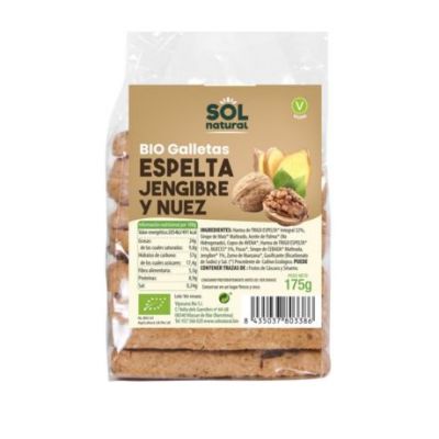 Biscotti di Farro con Zenzero e Noci Bio Vegan 175g Solnatural