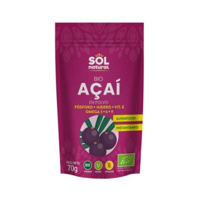 Acai Powder Gluten Free Bio Vegan 70g Solnatural