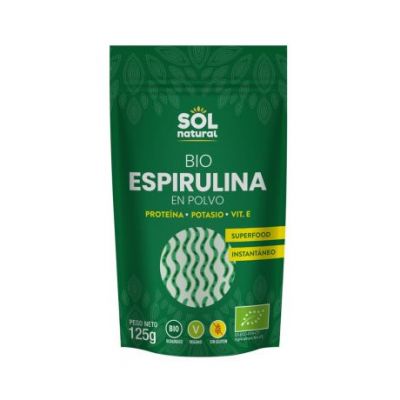 Spirulina Powder Gluten Free Bio Vegan 125g Solnatural