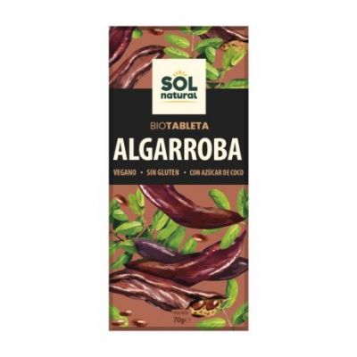Chocolate Algarroba SinGluten Bio Vegan 70g Solnatural
