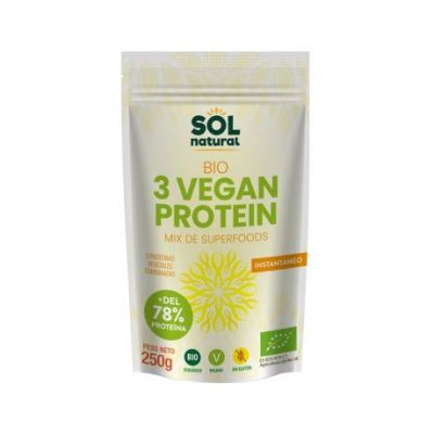 3 Vegan Protein Gluten Free Bio Vegan 250g Solnatural