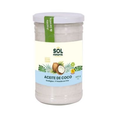 Aceite de Coco Virgen Extra Bio Vegan 1L Solnatural