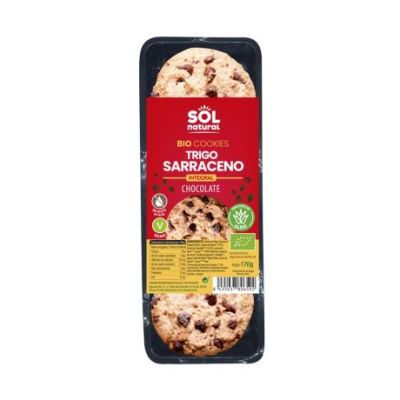 Galletas Cookies Trigo Sarraceno y Choco Bio Vegan 170g Solnatural