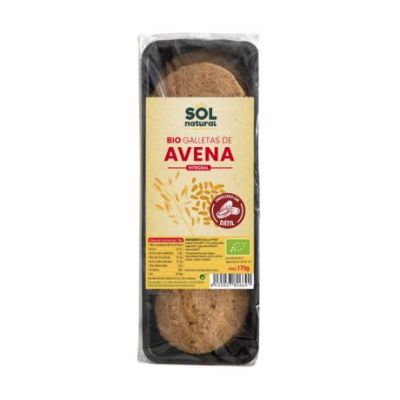 Biscotti di farina d'avena integrale zuccherati con datteri biologici 170g Solnatural