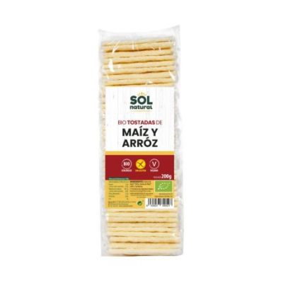 Organic Corn and Rice Toast Gluten-Free 200g Solnatural