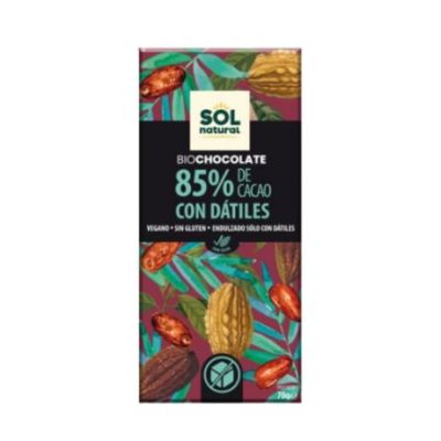 Chocolate Negro 85% Con Datiles Bio 70g Solnatural