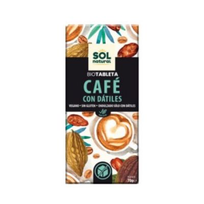 Chocolate Cafe Con Datiles Eco 70g Solnatural