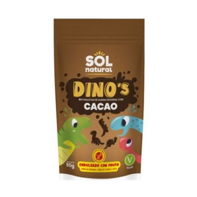 Organic Dinos Cocoa Oatmeal Fruit Cookies 90g Solnatural