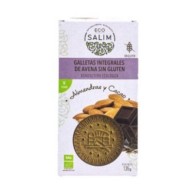 Galletas de Avena Integral Almendras y Cacao SinGluten Eco Vegan 135g Eco-Salim