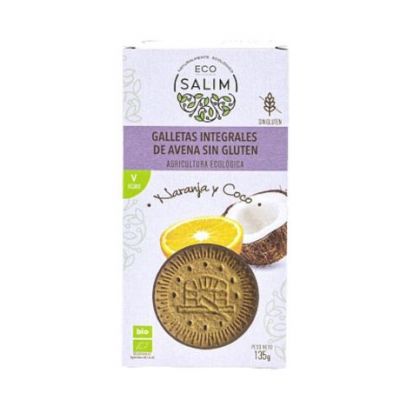 Galletas de Avena Integral Naranja y Coco SinGluten Eco Vegan 135g Eco-Salim