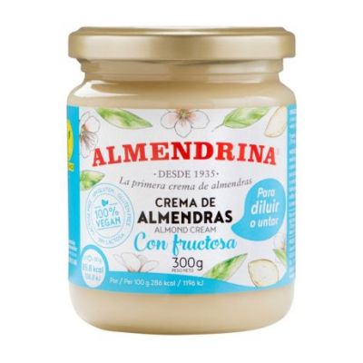 Crema de Almendras con Fructosa SinGluten Vegan 300g Almendrina