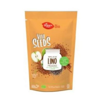 Vitaseeds Flax, Chia, Apple and Cinnamon Seeds Gluten Free Eco Vegan 200g El Granero Integral