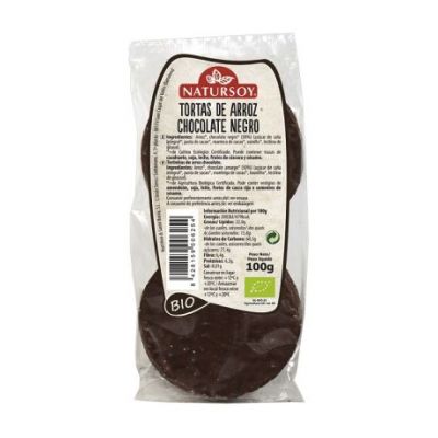 Tortitas de Arroz con Chocolate Negro Bio 100g Natursoy